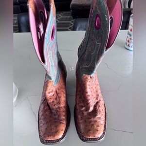 Ariat Square toe Full Quill Ostrich Boots size 9.5B